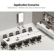 AnyCo V8 All-in-One Video Bar for Video Conferencing w/ 4K AI Tracking Camera, 4-Mic Array, Dual Stereo Speakers, Works with Cascaded Mics for Large Conference Room