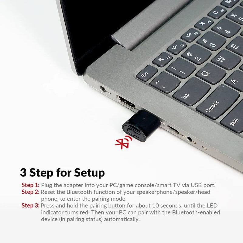 AV Access B20 USB Bluetooth Adapter for PC, TV, Speaker & Game Console – Bluetooth 5.2, Plug & Play