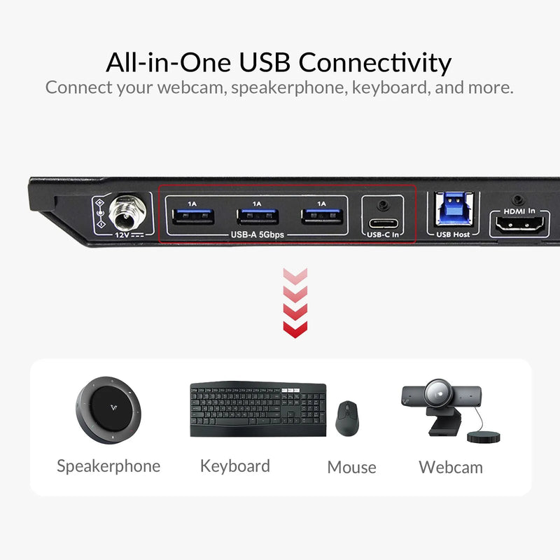 AV Access eShare C30 4K@60Hz Conference Room Docking Station with USB C & HDMI Input, USB 3.0 Hub for Webcam and Speakerphone, BYOM, Plug & Play