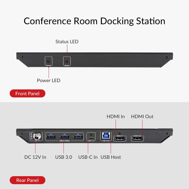 AV Access eShare C30 4K@60Hz Conference Room Docking Station with USB C & HDMI Input, USB 3.0 Hub for Webcam and Speakerphone, BYOM, Plug & Play