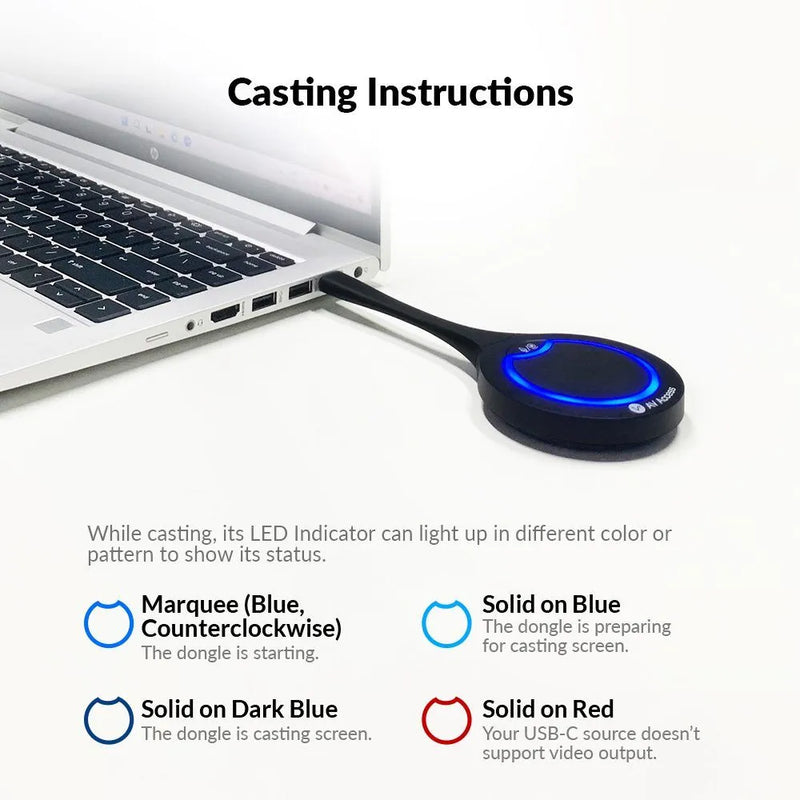 AV Access eShare D20 4K USB-C Wireless Casting & Conferencing Dongle for eShare W80 – No Software Required