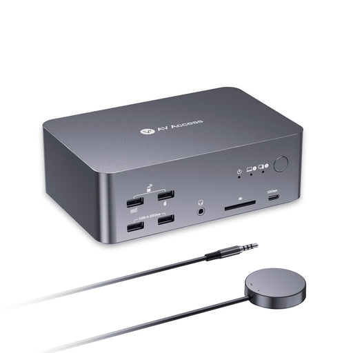 AV Access iDock B23 8K Triple Monitor KVM Docking Station for a Desktop and a Laptop (100W PD), 12-in-1, 8K@60Hz/4K@165Hz/1080P@480Hz