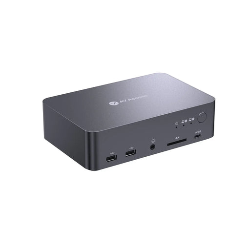 AV Access iDock C20 USB-C KVM Switch 12 In 1 Docking Station for 2 Laptops, 4K Dual Monitor Design, 60W Charging for Each PC, 1G Ethernet, EDID Emulation AV Access