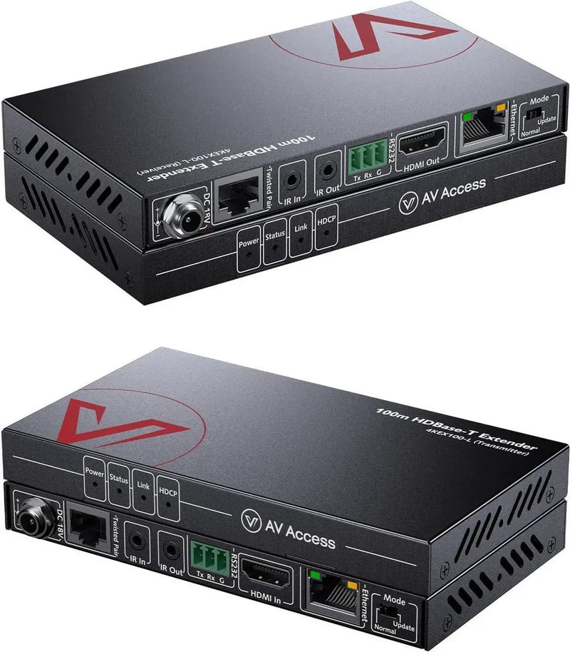 AV Access 4KEX100-L 4K HDMI over HDBaseT Extender up to 100m/330ft with Bi-directional PoE/IR/RS232 AV Access