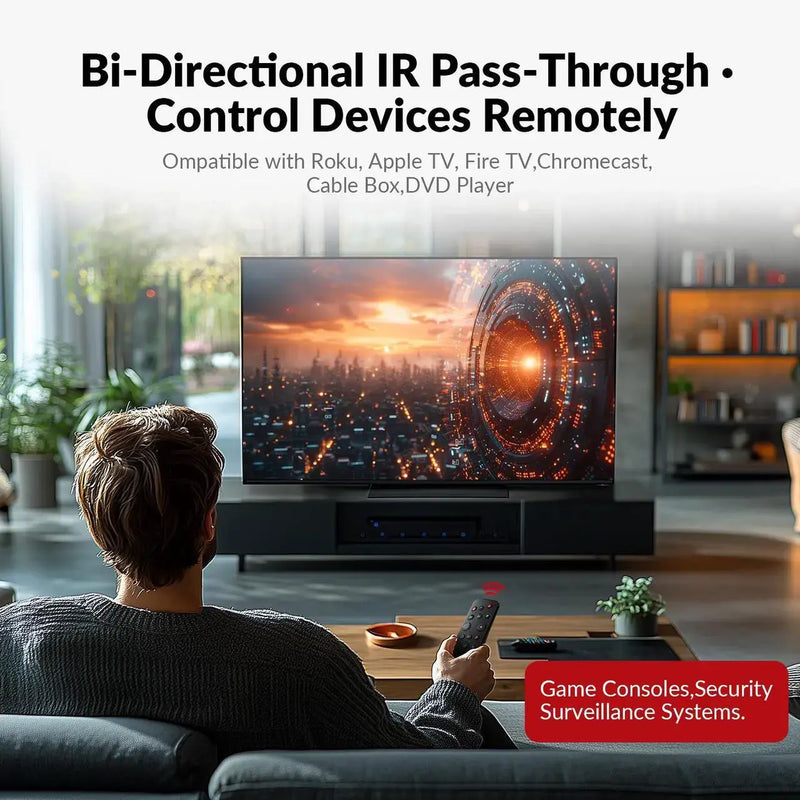 AV Access 4KEX70L-H2 4K@60Hz HDMI Over Ethernet Extender Over Cat6/7 Upto 70m/230ft with Loop Out, Supports 4K 4:4:4, HDR10, HDCP 2.3, Doby Atmos, DTS:X, Bi-Directional IR, PoC, EDID & ARC Switch AV Access
