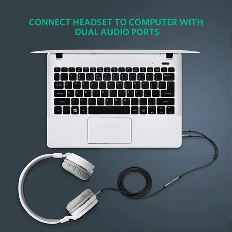 UGREEN 20cm 3.5mm Audio Splitter Cable Female to Dual Male Headphone Mic Y-Splitter ABS Case PC Laptop Smartphone 20898 Ugreen