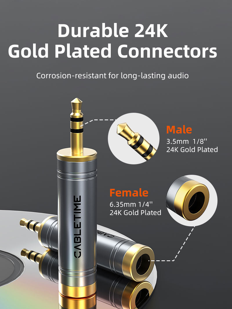 CABLETIME CPA4G TRS stereo connector contacts and signal path