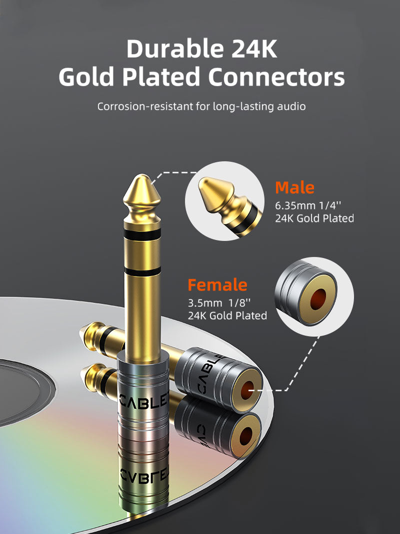 CABLETIME CPA3G stereo audio adapter practical connections