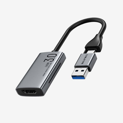 CABLETIME HDMI Capture Card, 4K@30Hz Input / 1080p@60Hz Capture, USB-A + USB-C