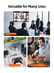 CABLETIME HDMI Capture Card with 4K@30Hz Loop-Out, 1080p@60Hz Capture, Mic & Headphone Ports