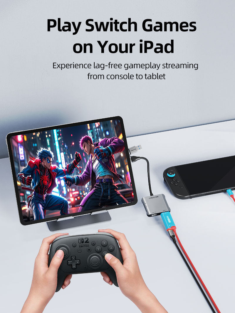 CABLETIME HDMI Capture Card with 4K@30Hz Loop-Out, 1080p@60Hz Capture, Mic & Headphone Ports