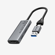 CABLETIME HDMI Capture Card with 100W PD, 4K@30Hz Input / 1080p@60Hz Capture, USB-A + USB-C