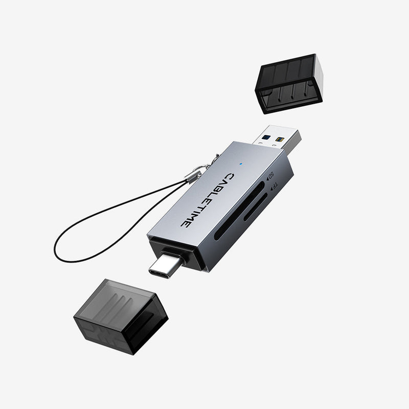 CABLETIME High Speed USB-C and USB 3.0 to SD / Micro SD Card Reader