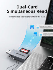 CABLETIME High Speed USB-C and USB 3.0 to SD / Micro SD Card Reader