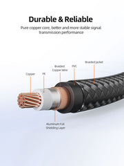 CABLETIME 6.35mm Guitar Instrument Cable 1/4 Inch TS Mono Audio Cable for Guitar, Bass, Keyboard, Amp & Pedals