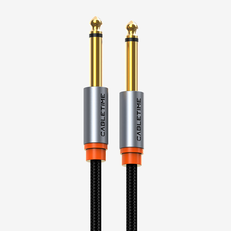 CABLETIME 6.35mm Guitar Instrument Cable 1/4 Inch TS Mono Audio Cable for Guitar, Bass, Keyboard, Amp & Pedals