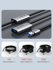 CABLETIME USB 3.0 Active Extension Cable Male to Female 5m / 10m / 15m / 20m with Amplifier