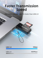 CABLETIME Portable USB 3.0-A to SD / Micro SD Card Reader