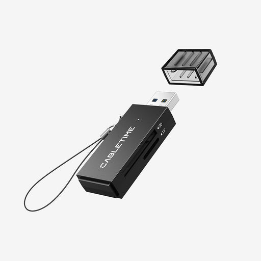 CABLETIME Portable USB 3.0-A to SD / Micro SD Card Reader