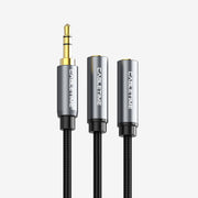 CABLETIME 3.5mm Male to Dual RCA Female Audio Cable Y Adapter, Gold-Plated HiFi Audio Splitter