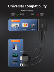 CABLETIME VGA to HDMI adapter product specifications visual