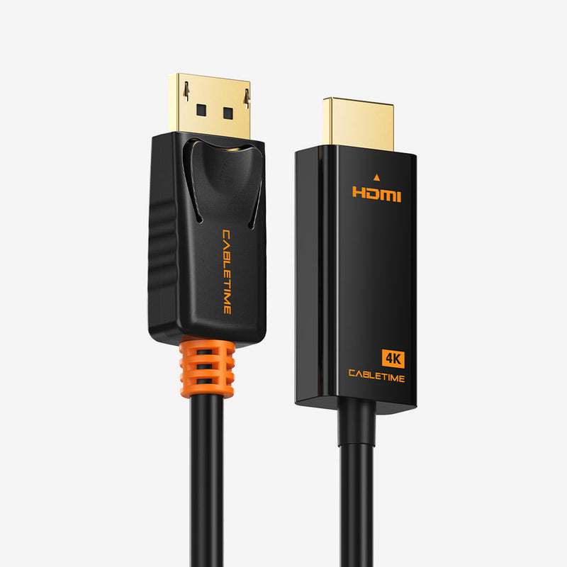 CABLETIME DisplayPort 1.2 to HDMI cable 4K 60Hz CT-AV585-02G(4K60)-B