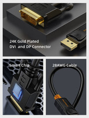 CABLETIME DisplayPort to DVI cable connector and chipset detail