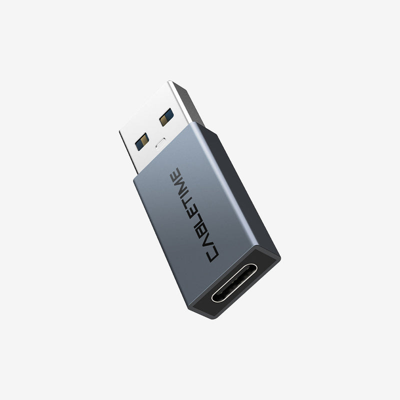 CABLETIME USB-A 3.0 to USB-C Female OTG Adapter, 5Gbps, 2.1A