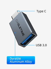 CABLETIME USB-C to USB-A 3.0 OTG Adapter, 5Gbps