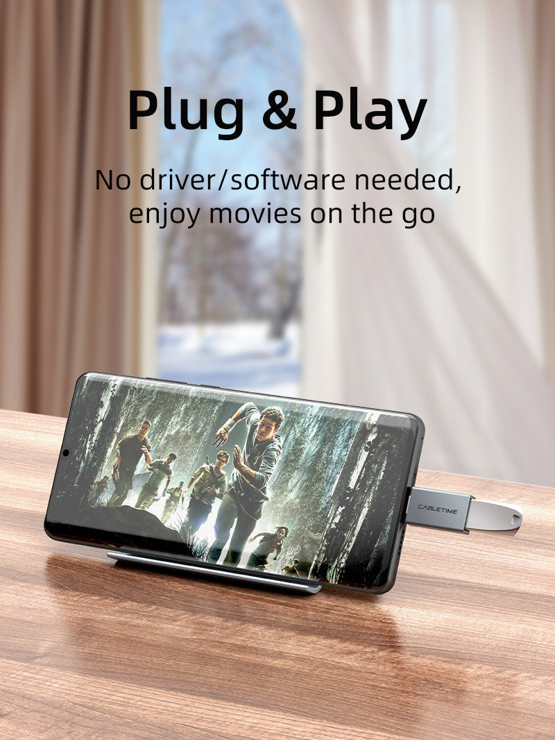 CABLETIME USB-C to USB-A 3.0 OTG Adapter, 5Gbps