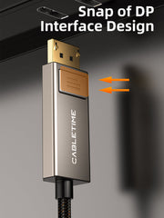 CABLETIME Bidirectional USB-C to DisplayPort 1.4 Cable, 8K@60Hz / 4K@144Hz, 1m–3m