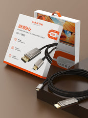 CABLETIME Bidirectional USB-C to DisplayPort 1.4 Cable, 8K@60Hz / 4K@144Hz, 1m–3m