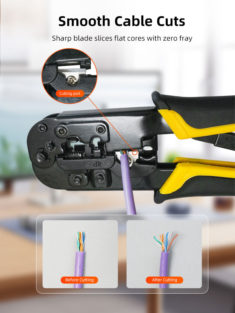 CABLETIME RJ45 Cat5 Cat6 Cable Crimping Tool for Ethernet & Telephone Cables