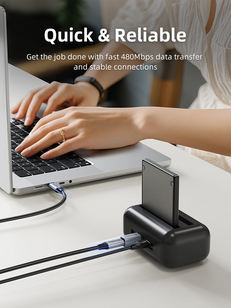 CABLETIME USB-C Female to USB-B Male Printer Adapter, 480Mbps