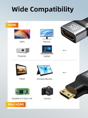 CABLETIME Bidirectional 8K Mini HDMI Male to HDMI Female Adapter