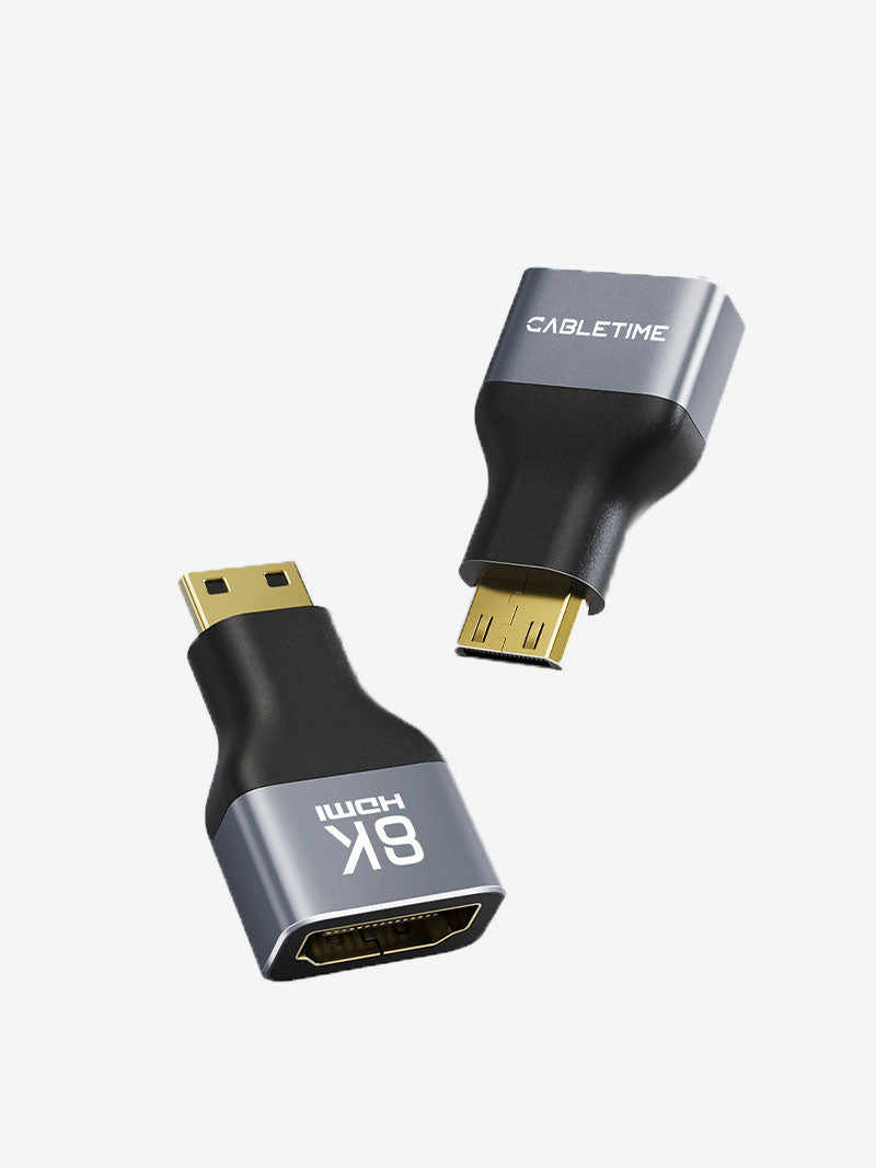 CABLETIME Bidirectional 8K Mini HDMI Male to HDMI Female Adapter