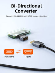 CABLETIME Bidirectional 8K Mini HDMI Male to HDMI Female Adapter