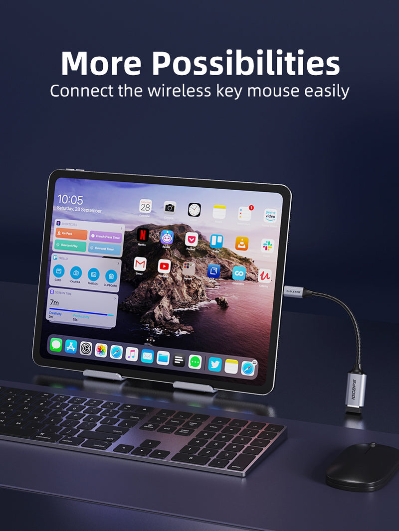 CABLETIME 10Gbps USB-C Male to USB-A Female Adapter