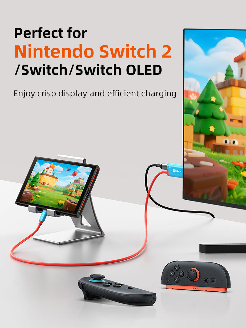 CABLETIME 4K60Hz USB C to HDMI Adapter Cable for Nintendo Switch 2 Mini Dock with PD100W