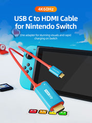 CABLETIME 4K60Hz USB C to HDMI Adapter Cable for Nintendo Switch 2 Mini Dock with PD100W
