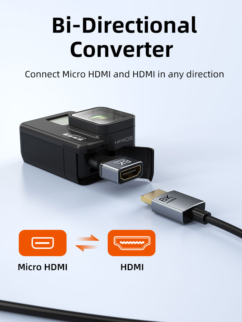 CABLETIME 8K@60Hz Bidirectional Micro HDMI to HDMI Adapter