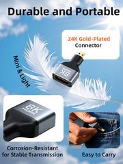 CABLETIME 8K@60Hz Bidirectional Micro HDMI to HDMI Adapter