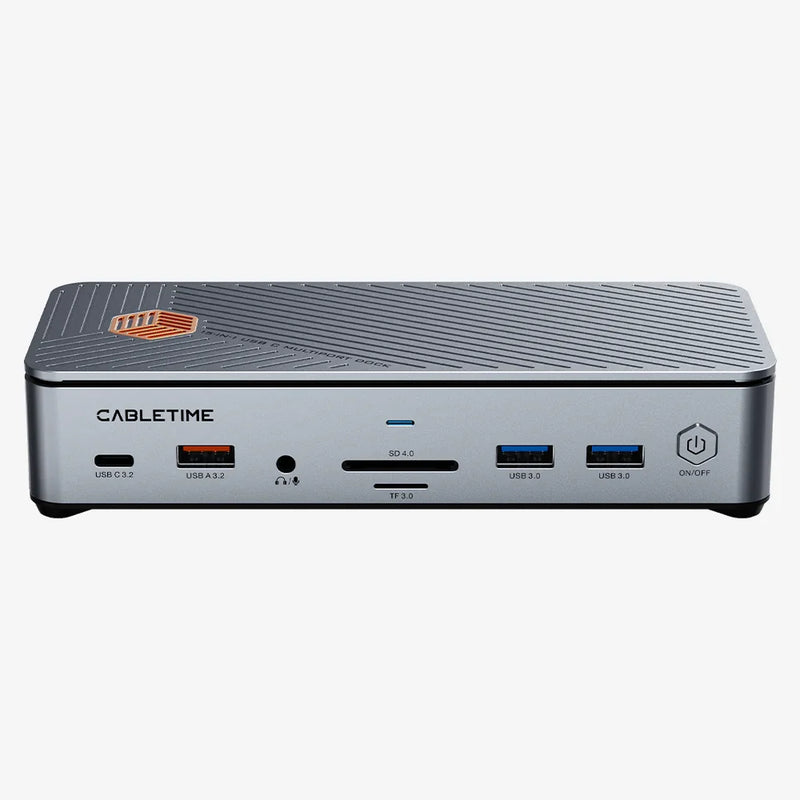 Cabletime 8K USB Laptop Docking Station Dual HDMI Three Monitors for ASUS Dell MacBook | CT-DK141-AG