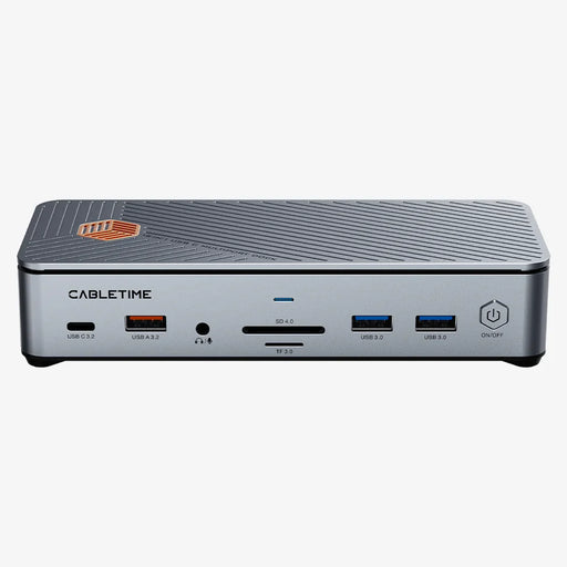 Cabletime 8K USB Laptop Docking Station Dual HDMI Three Monitors for ASUS Dell MacBook | CT-DK141-AG