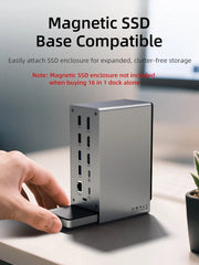 Cable Time Three Monitor 16-in-1 USB Type C Docking Station with SSD Enclosure | CT-DK181-AG