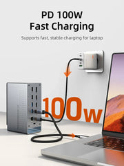 Cable Time Three Monitor 16-in-1 USB Type C Docking Station with SSD Enclosure | CT-DK181-AG