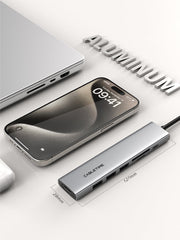 CABLETIME Ultra Slim Aluminum Multiport 7-in-1 USB-C Hub for MacBook Pro
