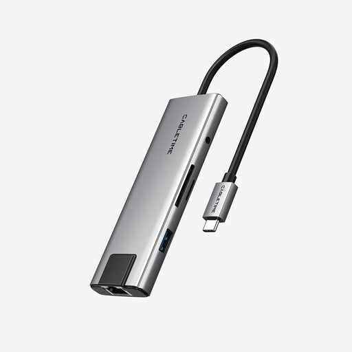 CABLETIME 9-in-1 USB-C Hub with 4K HDMI, Charging, Ethernet & Audio Jack