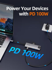 CABLETIME 9-in-1 USB-C Hub with 4K HDMI, Charging, Ethernet & Audio Jack