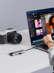 CABLETIME 9-in-1 USB-C Hub with 4K HDMI, Charging, Ethernet & Audio Jack